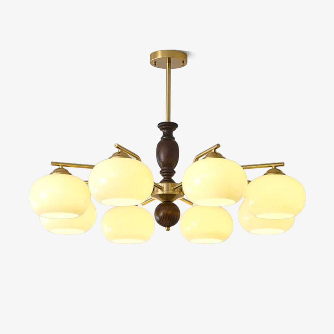 Walnut Beige Orb Chandelier - Vakkerlight