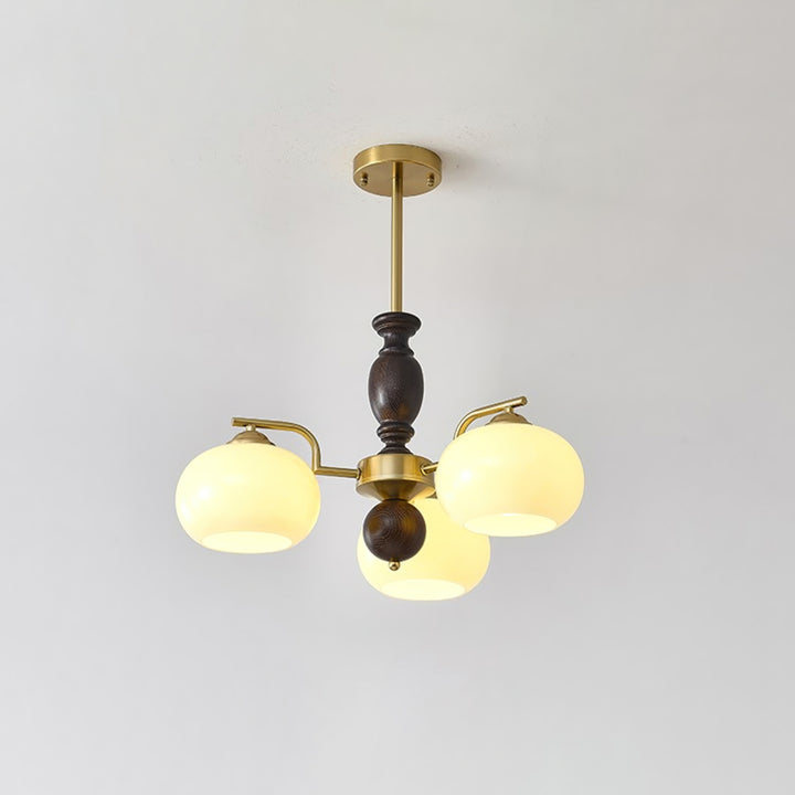 Walnut Beige Orb Chandelier - Vakkerlight