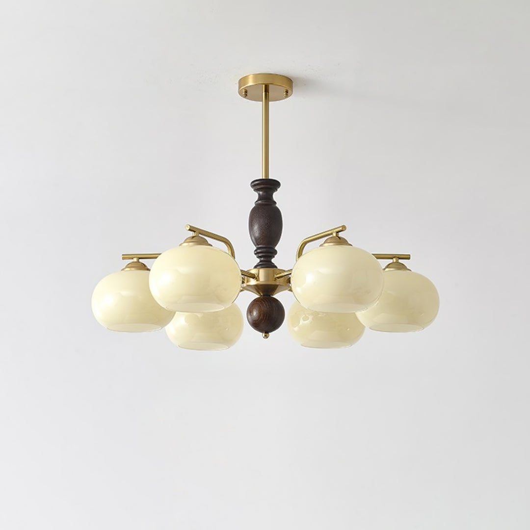 Walnut Beige Orb Chandelier - Vakkerlight