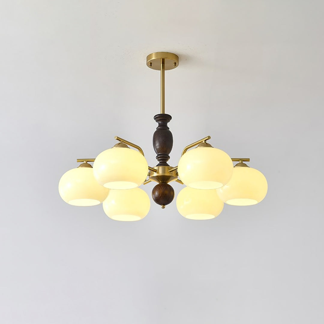 Walnut Beige Orb Chandelier - Vakkerlight