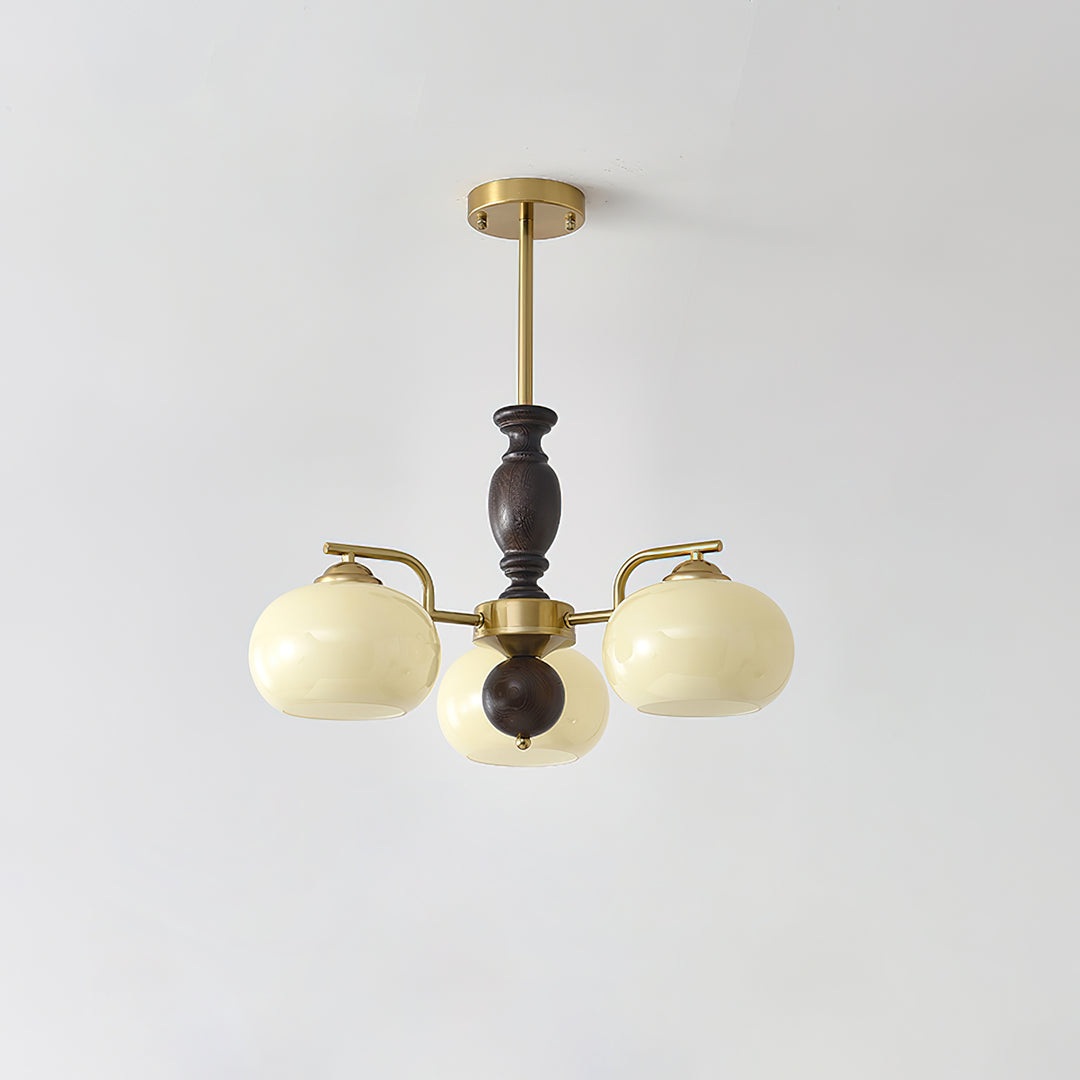 Walnut Beige Orb Chandelier - Vakkerlight