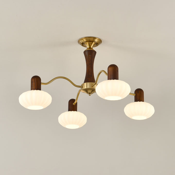 Walnut Color Embrace Chandelier