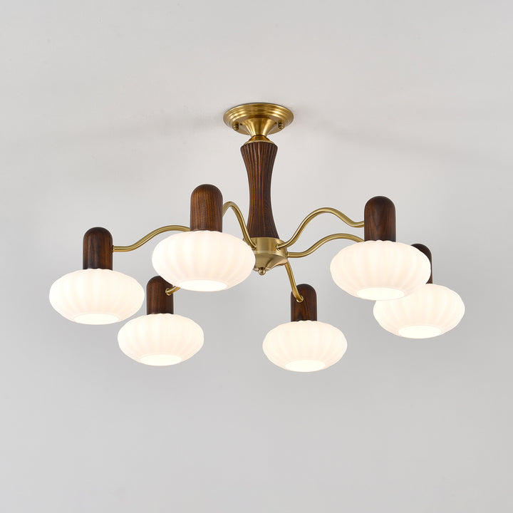 Walnut Color Embrace Chandelier