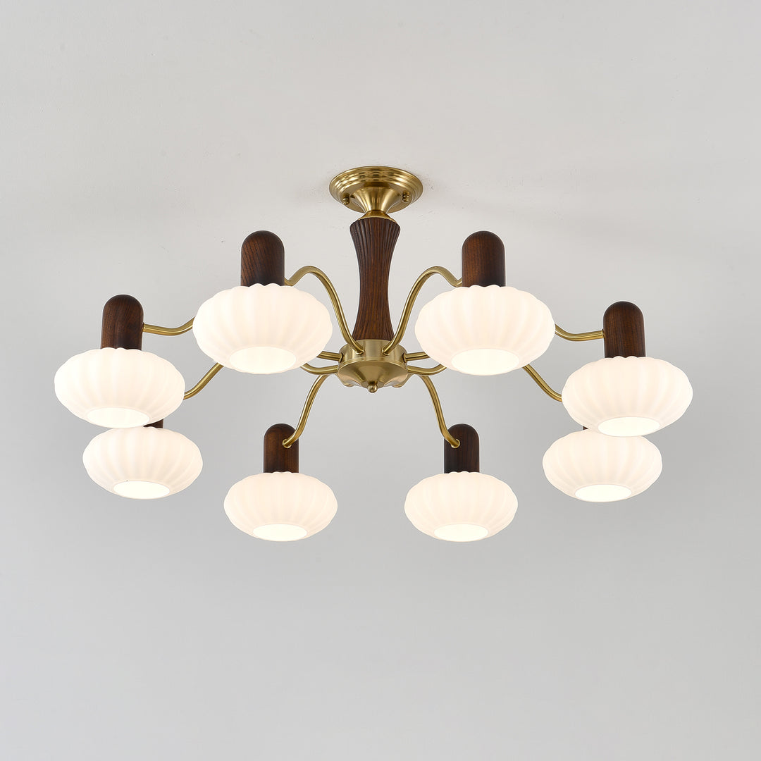 Walnut Color Embrace Chandelier