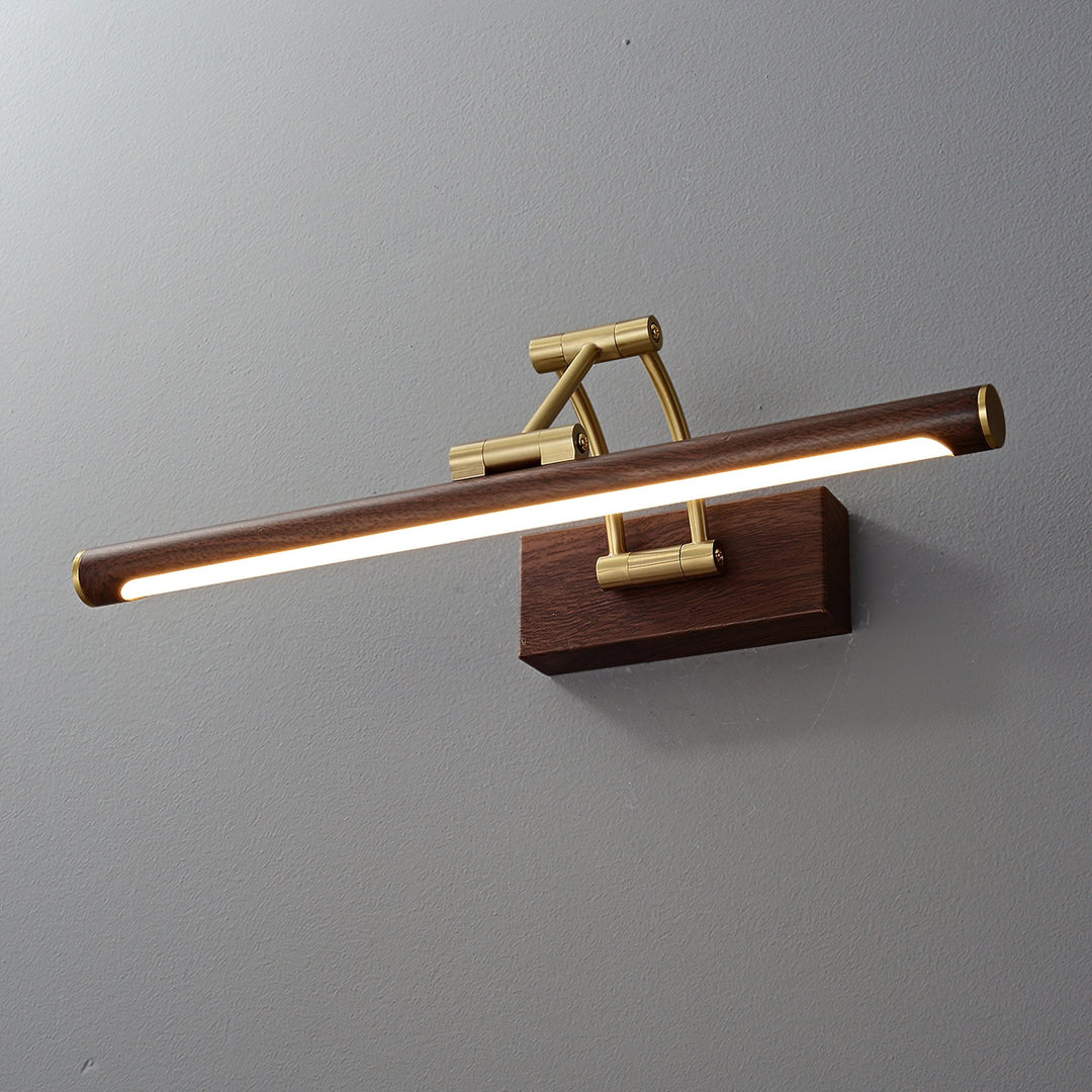 Walnut Color Linear Adjustable Wall Light - Vakkerlight