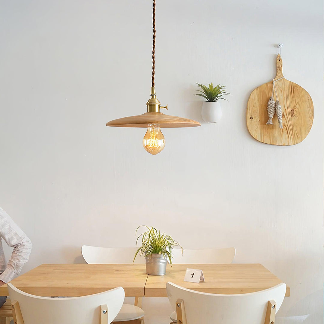 Walnut Conical Pendant Light - Vakkerlight