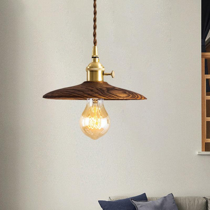 Walnut Conical Pendant Light - Vakkerlight