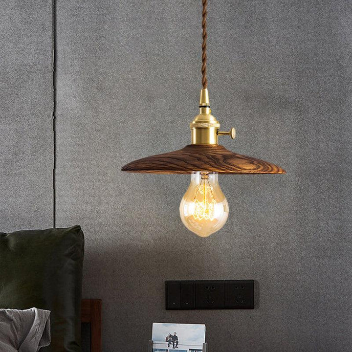 Walnut Conical Pendant Light - Vakkerlight