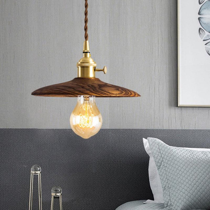 Walnut Conical Pendant Light - Vakkerlight