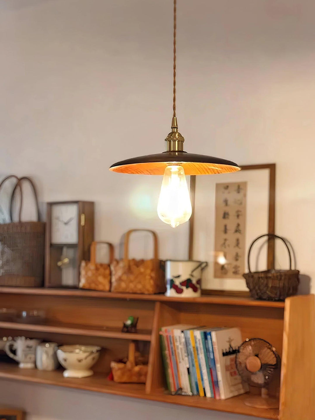 Walnut Conical Pendant Light - Vakkerlight