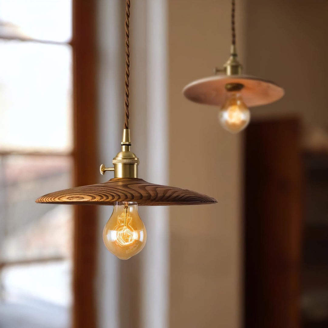 Walnut Conical Pendant Light - Vakkerlight