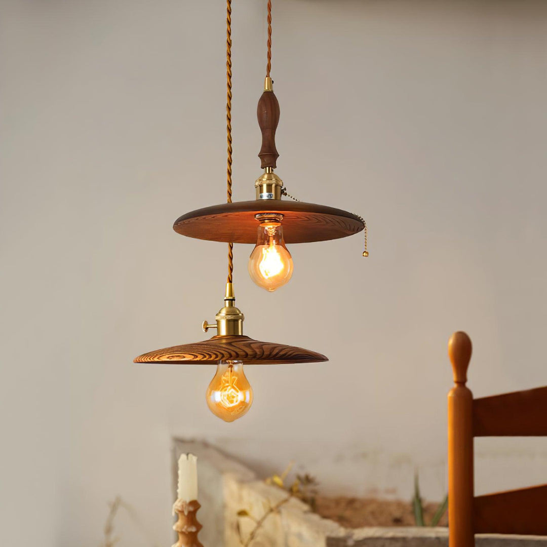 Walnut Conical Pendant Light - Vakkerlight