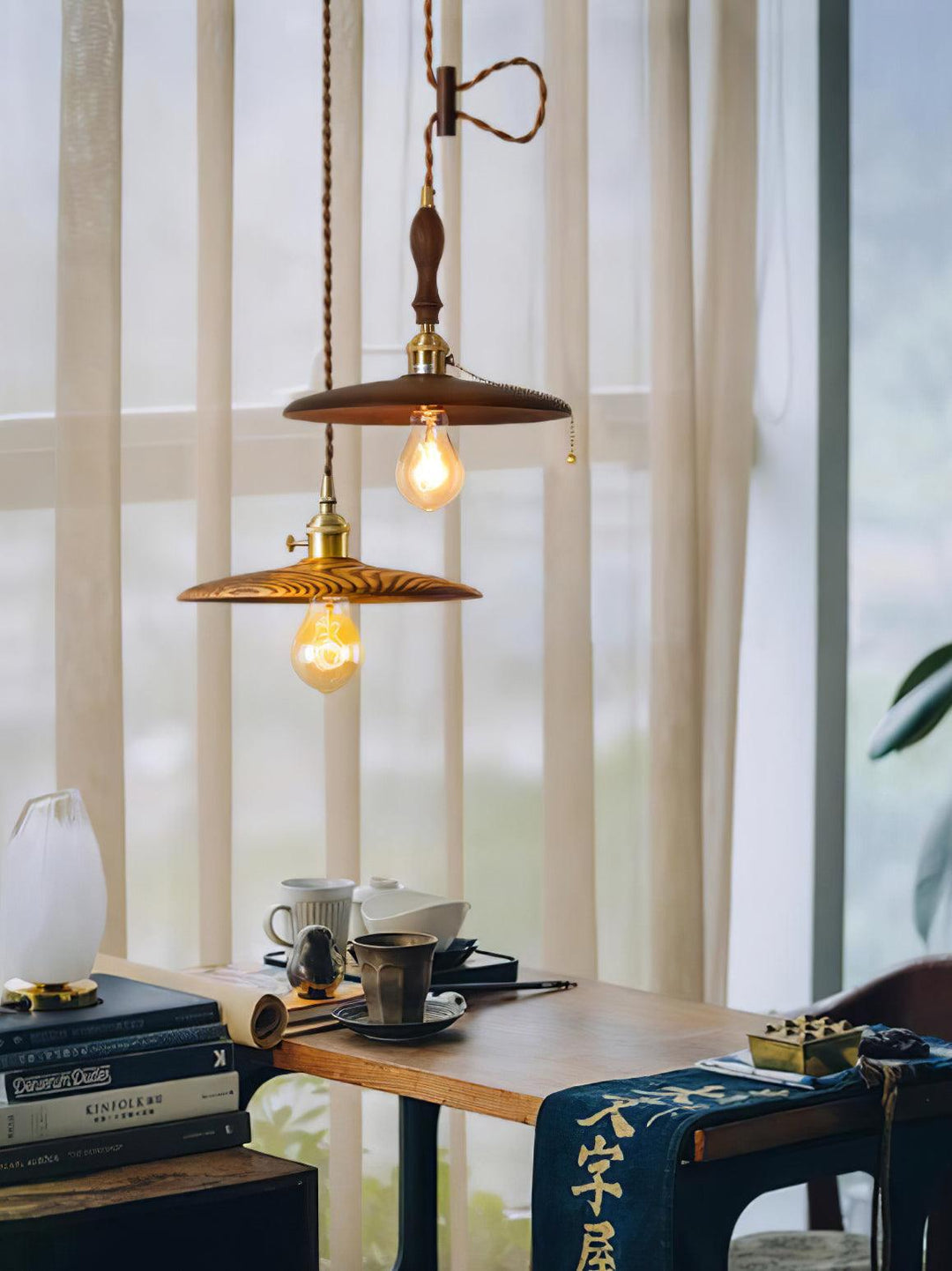 Walnut Conical Pendant Light - Vakkerlight