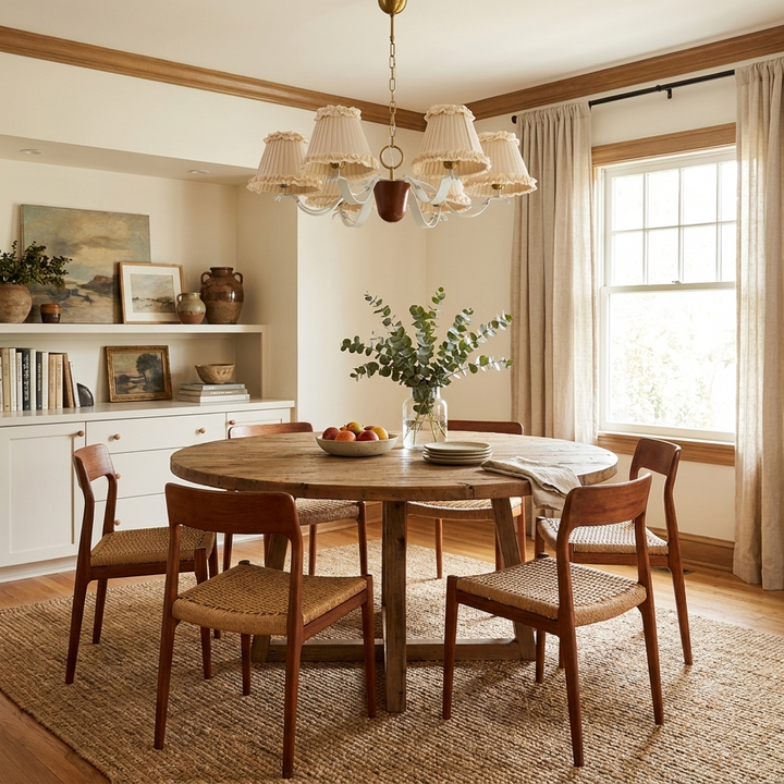 Walnut Fabric Chandelier