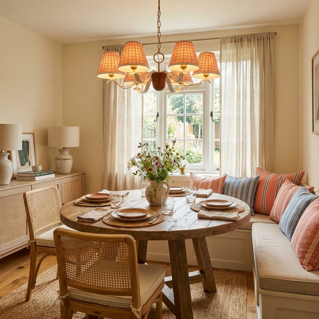 Walnut Fabric Chandelier