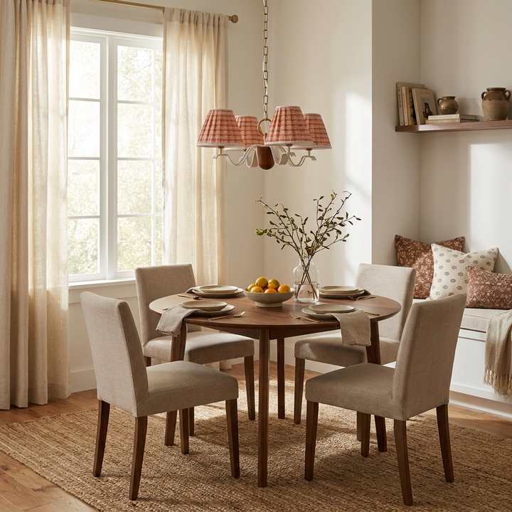 Walnut Fabric Chandelier