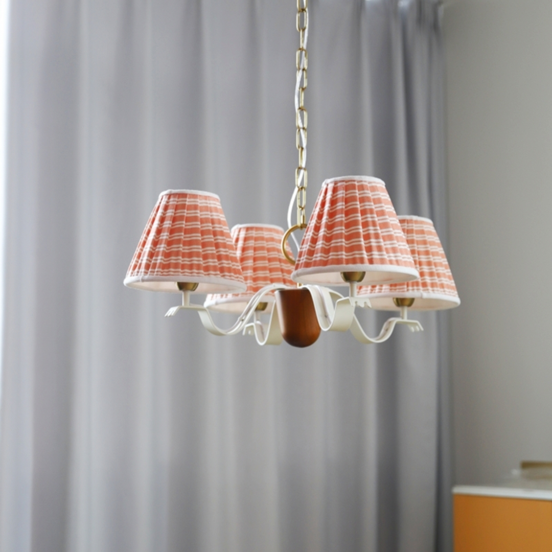 Walnut Fabric Chandelier