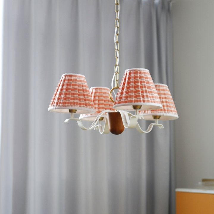 Walnut Fabric Chandelier