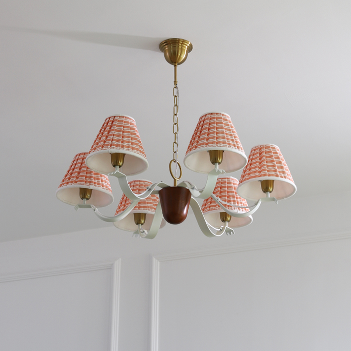 Walnut Fabric Chandelier