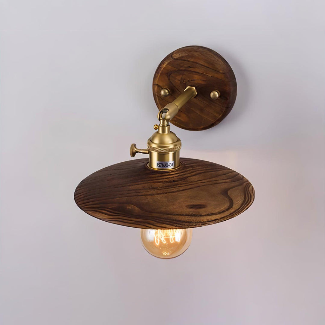 Walnut Flared Wall Light - Vakkerlight