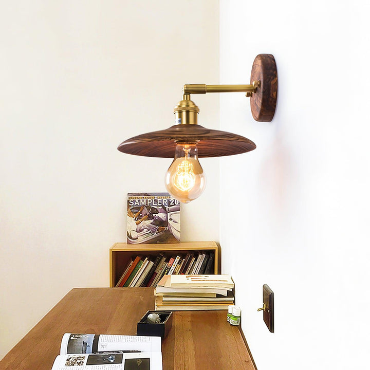 Walnut Flared Wall Light - Vakkerlight