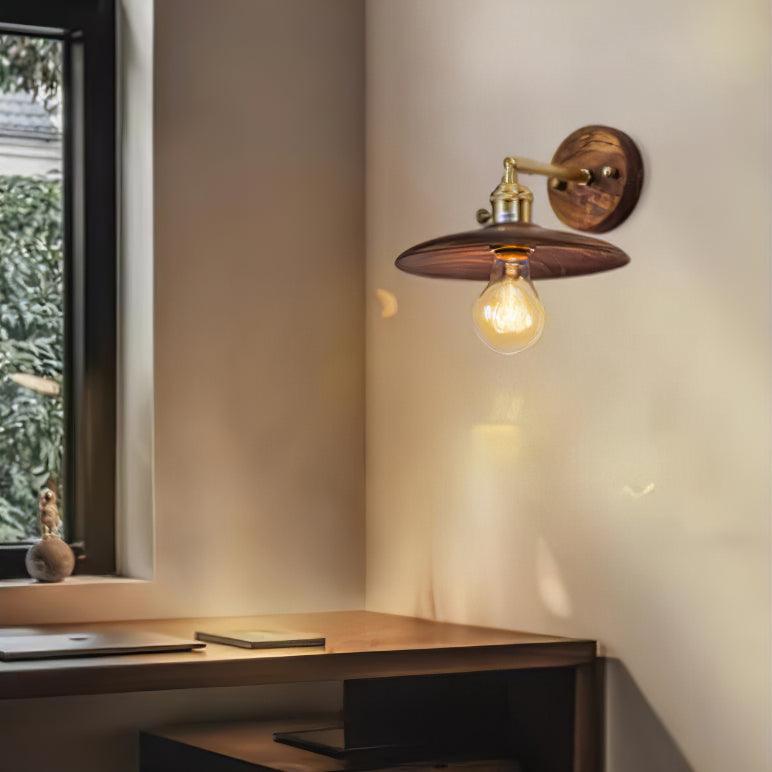 Walnut Flared Wall Light - Vakkerlight