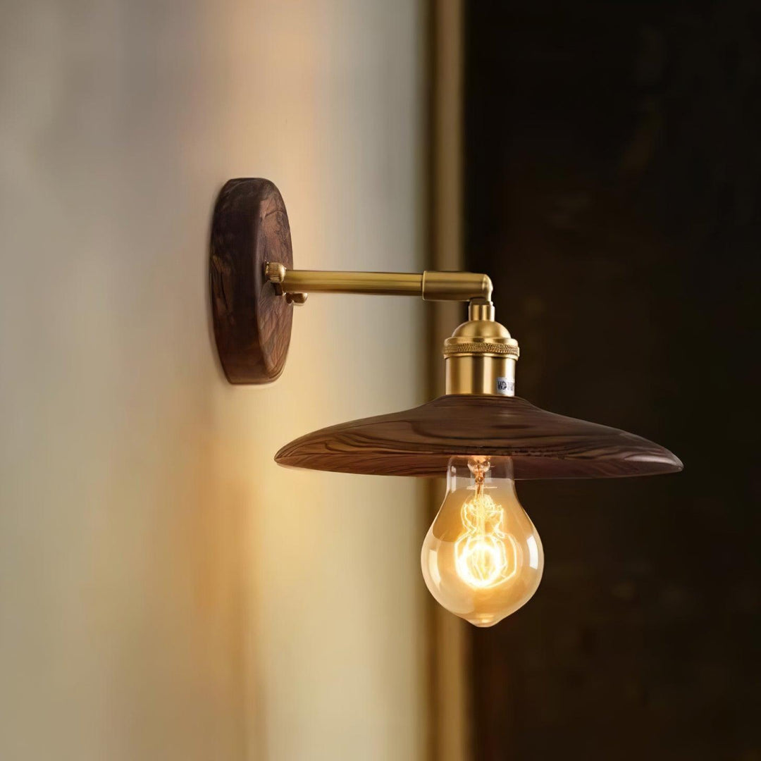 Walnut Flared Wall Light - Vakkerlight