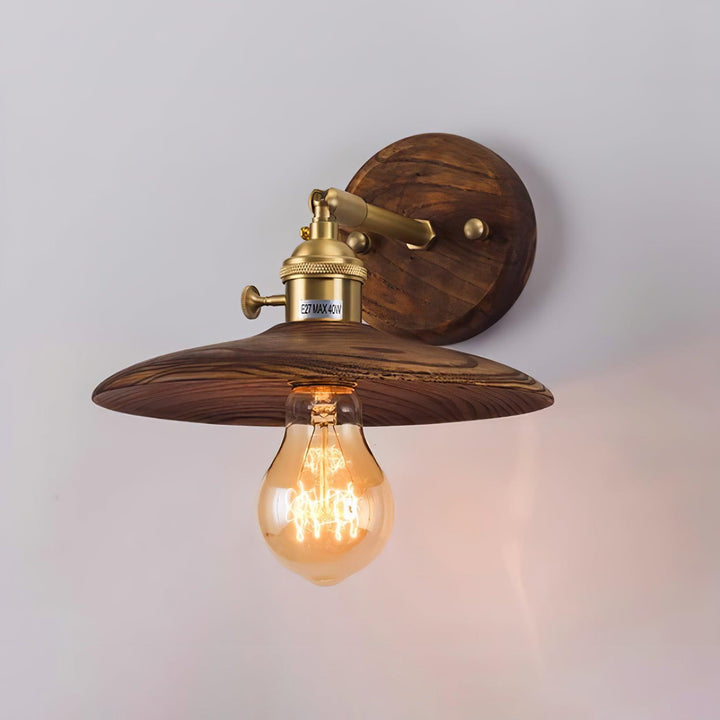 Walnut Flared Wall Light - Vakkerlight