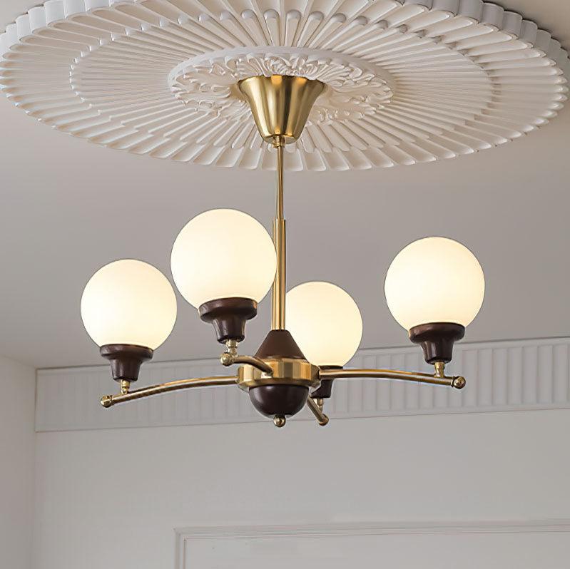 Walnut Glass Ball Chandelier - Vakkerlight