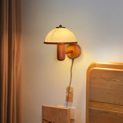 Walnut Mushroom Wall Lamp