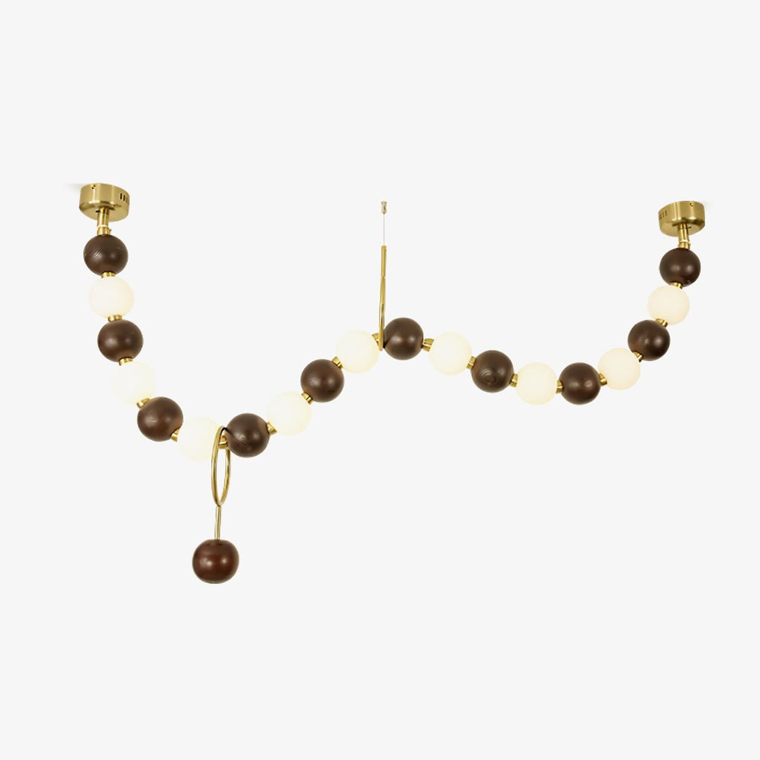 Walnut Bead Necklace Chandelier - Vakkerlight