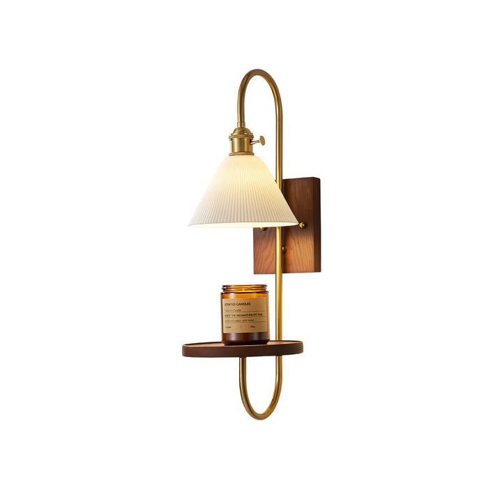 Walnut Shelf Sconce - Vakkerlight