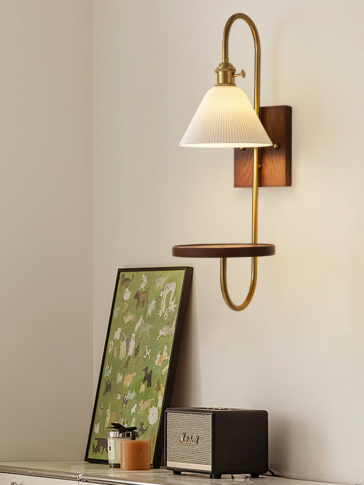 Walnut Shelf Sconce - Vakkerlight