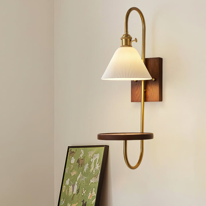 Walnut Shelf Sconce - Vakkerlight