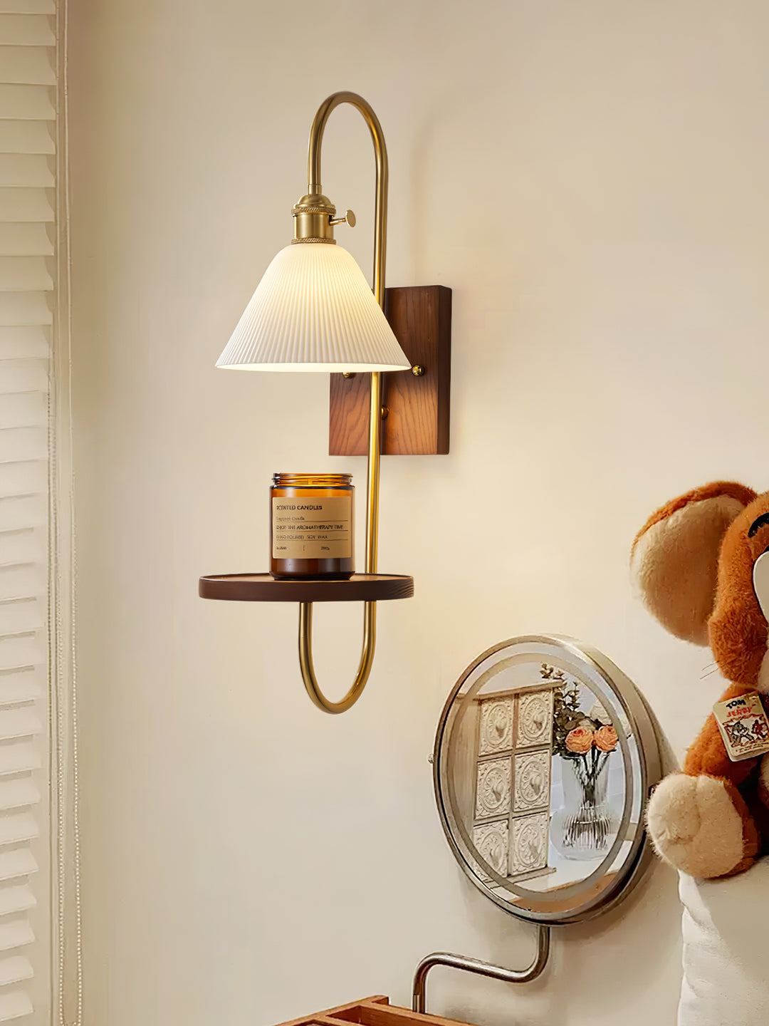 Walnut Shelf Sconce - Vakkerlight