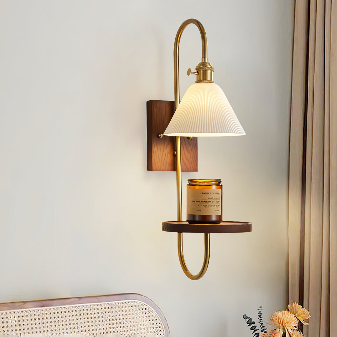 Walnut Shelf Sconce - Vakkerlight