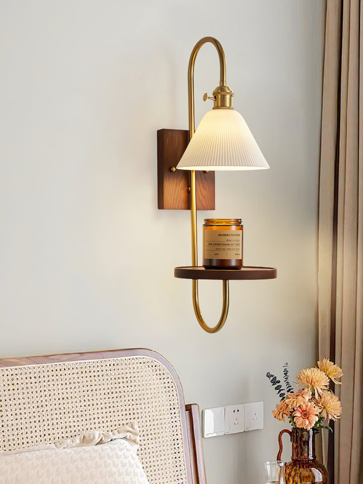 Walnut Shelf Sconce - Vakkerlight