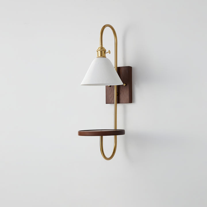 Walnut Shelf Sconce - Vakkerlight