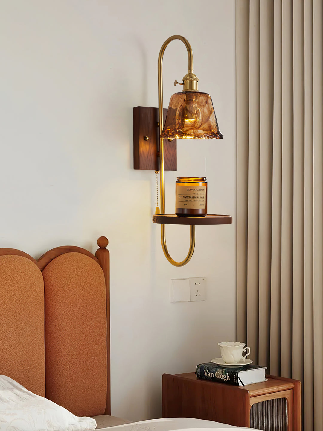 Walnut Shelf Sconce - Vakkerlight