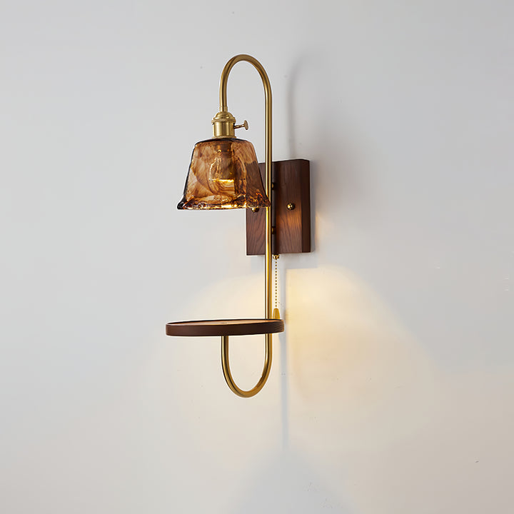 Walnut Shelf Sconce - Vakkerlight