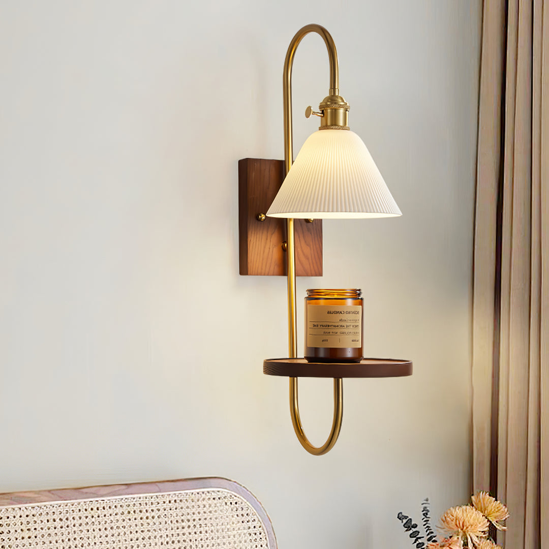 Walnut Shelf Sconce - Vakkerlight