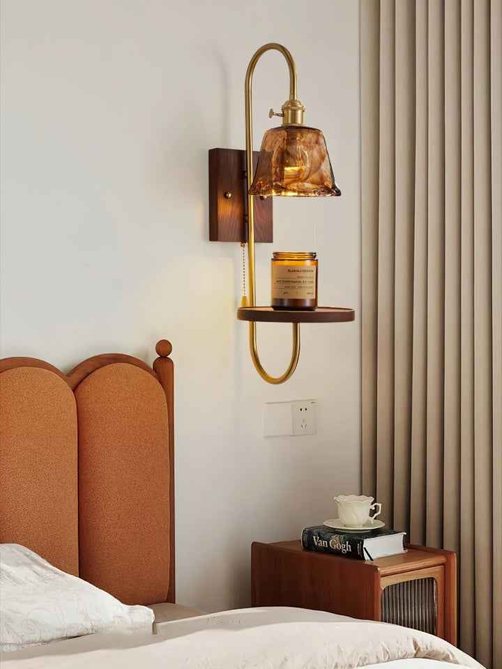 Walnut Shelf Sconce - Vakkerlight