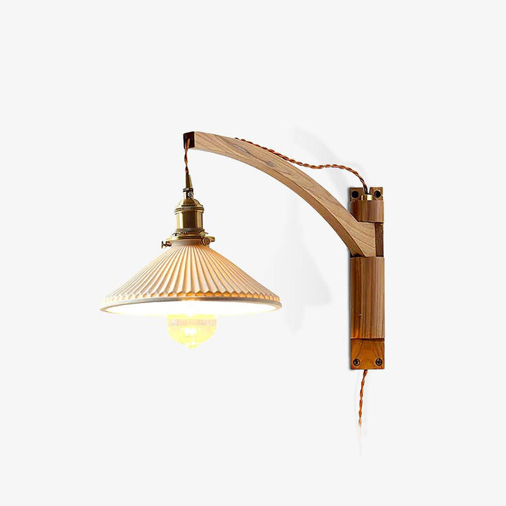 Walnut Swing Arm Wall Lamp - Vakkerlight