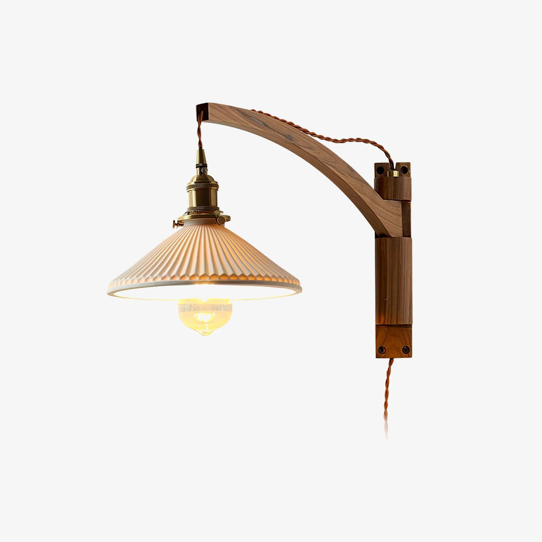 Walnut Swing Arm Wall Lamp - Vakkerlight