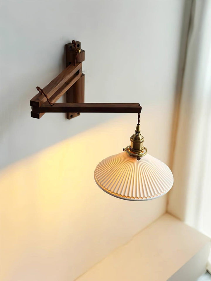 Walnut Swing Arm Wall Lamp - Vakkerlight