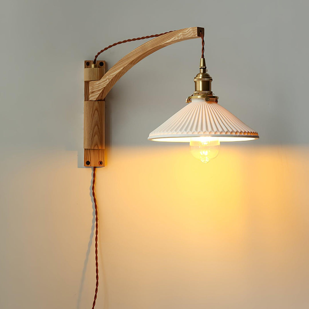 Walnut Swing Arm Wall Lamp - Vakkerlight