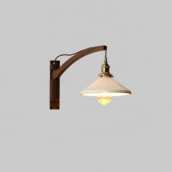 Walnut Swing Arm Wall Lamp - Vakkerlight