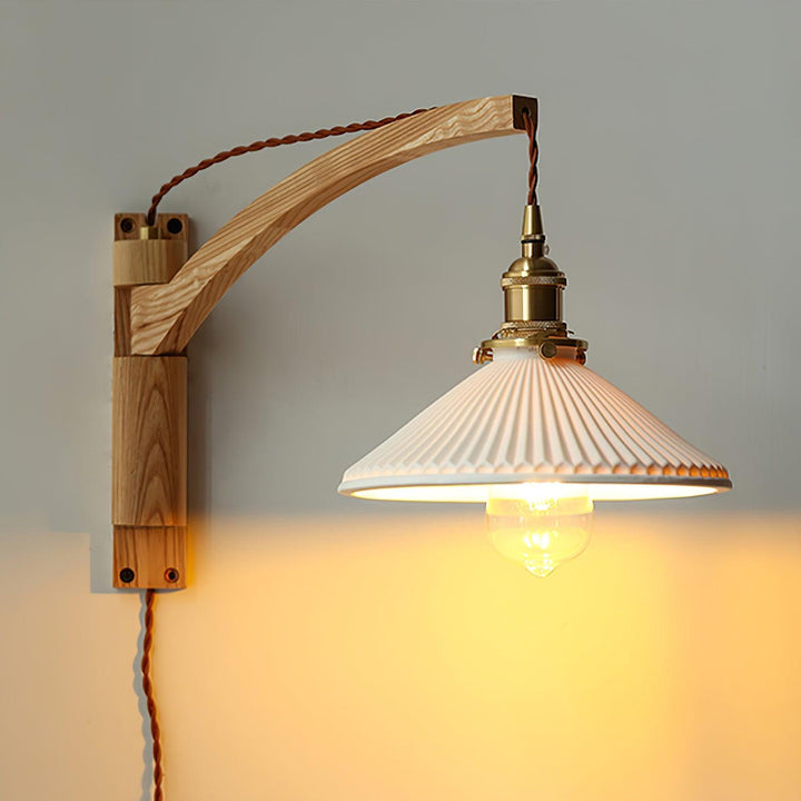 Walnut Swing Arm Wall Lamp - Vakkerlight