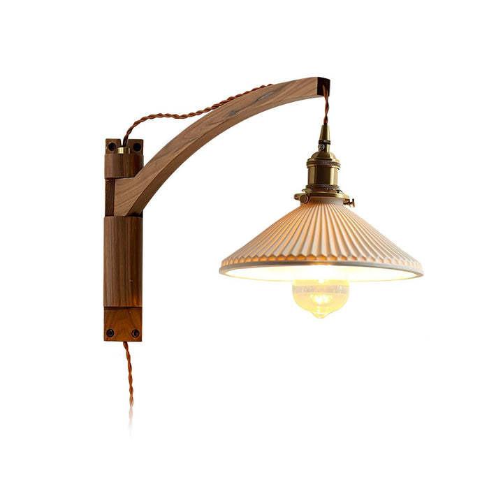 Walnut Swing Arm Wall Lamp - Vakkerlight