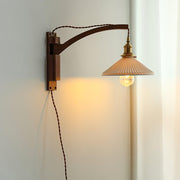 Walnut Swing Arm Wall Lamp - Vakkerlight